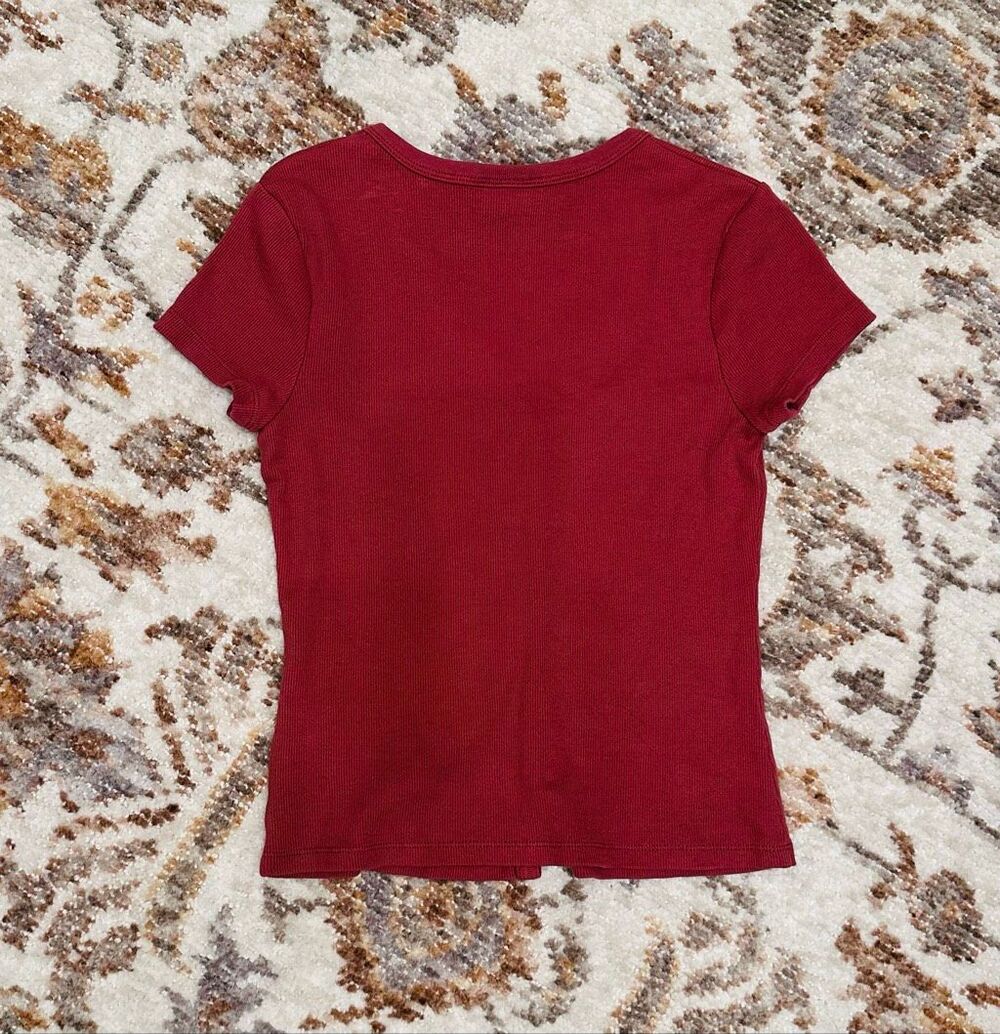 Universal Thread Rust Colored Ribbed Top With Buttons Size Small New - Picture 5 of 5